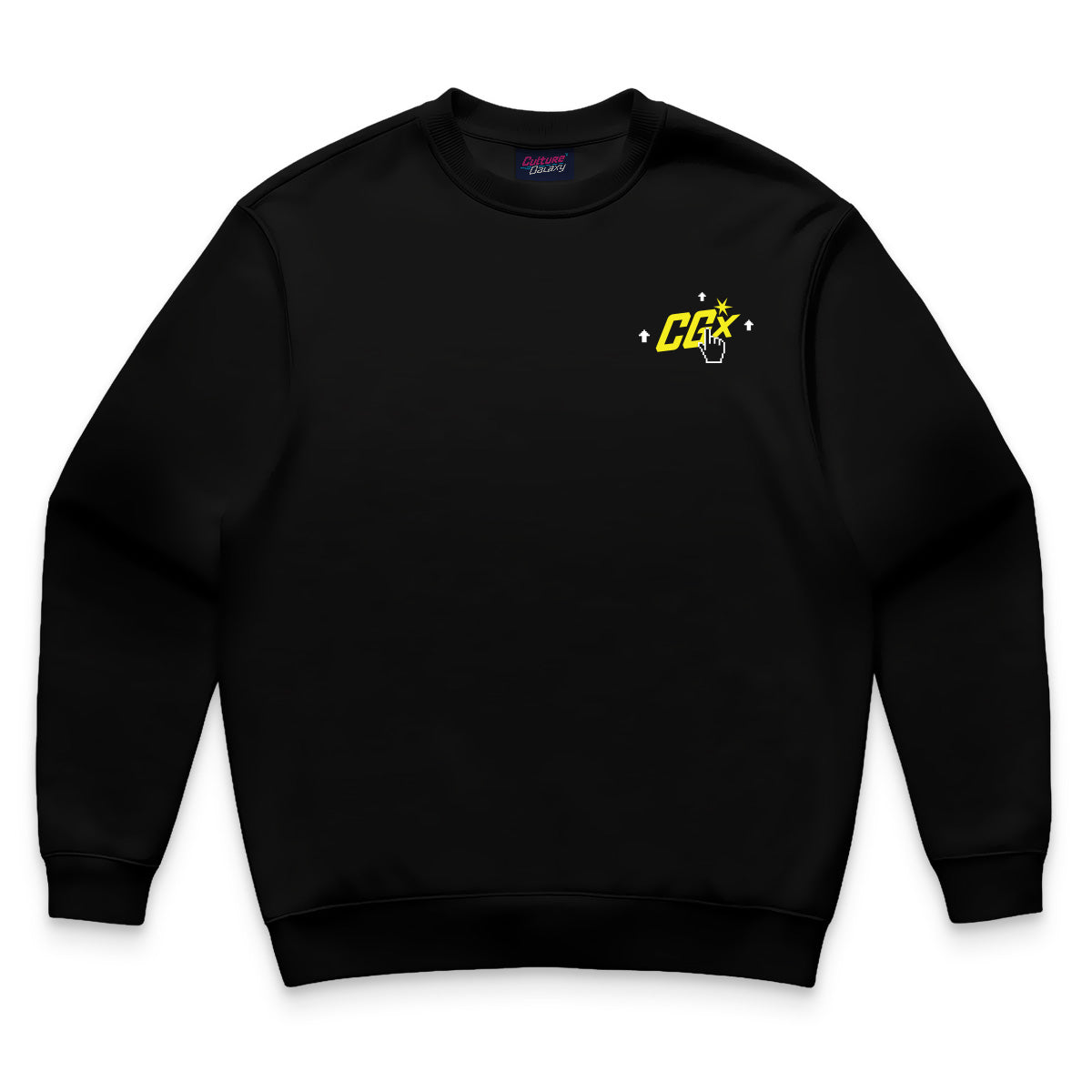 Oversized shirt - pointer panic crewneck black front - culture galaxy - cgx - www.culture-galaxy.com