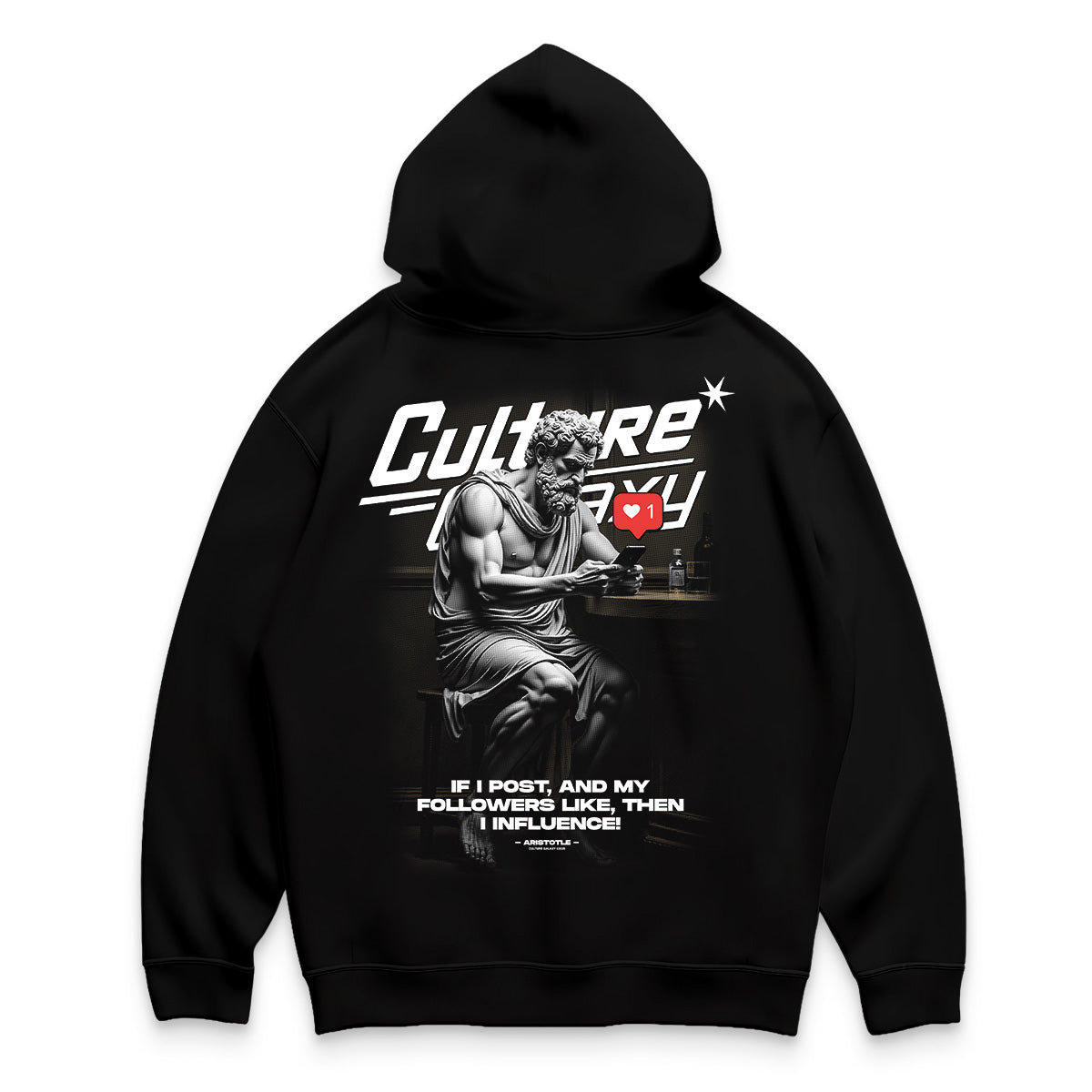 Oversized shirt -i influence hoodie black back - culture galaxy - cgx - www.culture-galaxy.com