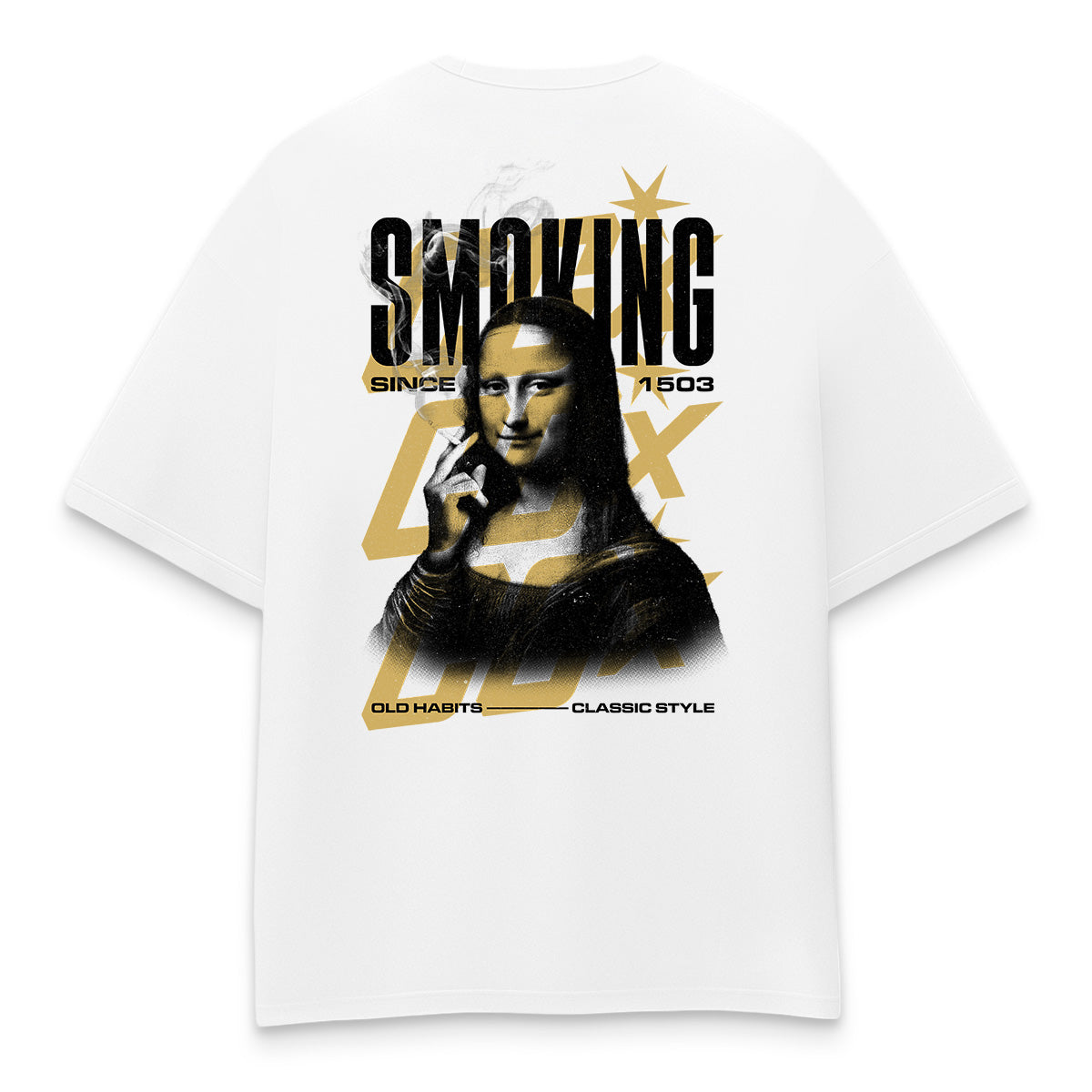 Oversized shirt -smoking logo tee white back - culture galaxy - cgx - www.culture-galaxy.com