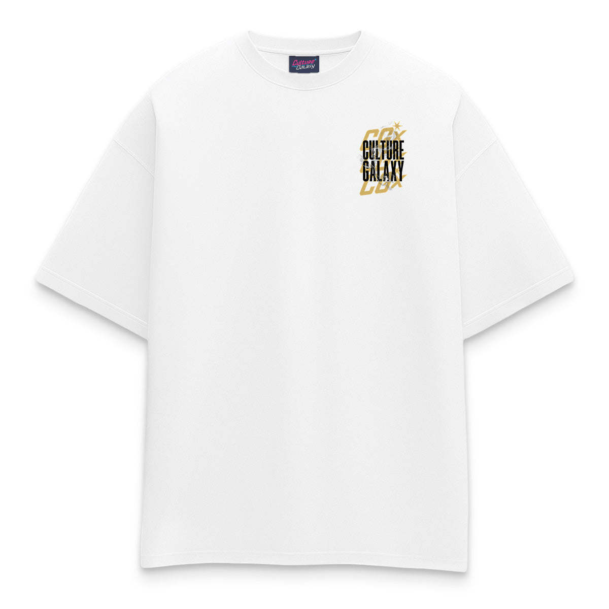 Oversized shirt -smoking logo tee white front - culture galaxy - cgx - www.culture-galaxy.com