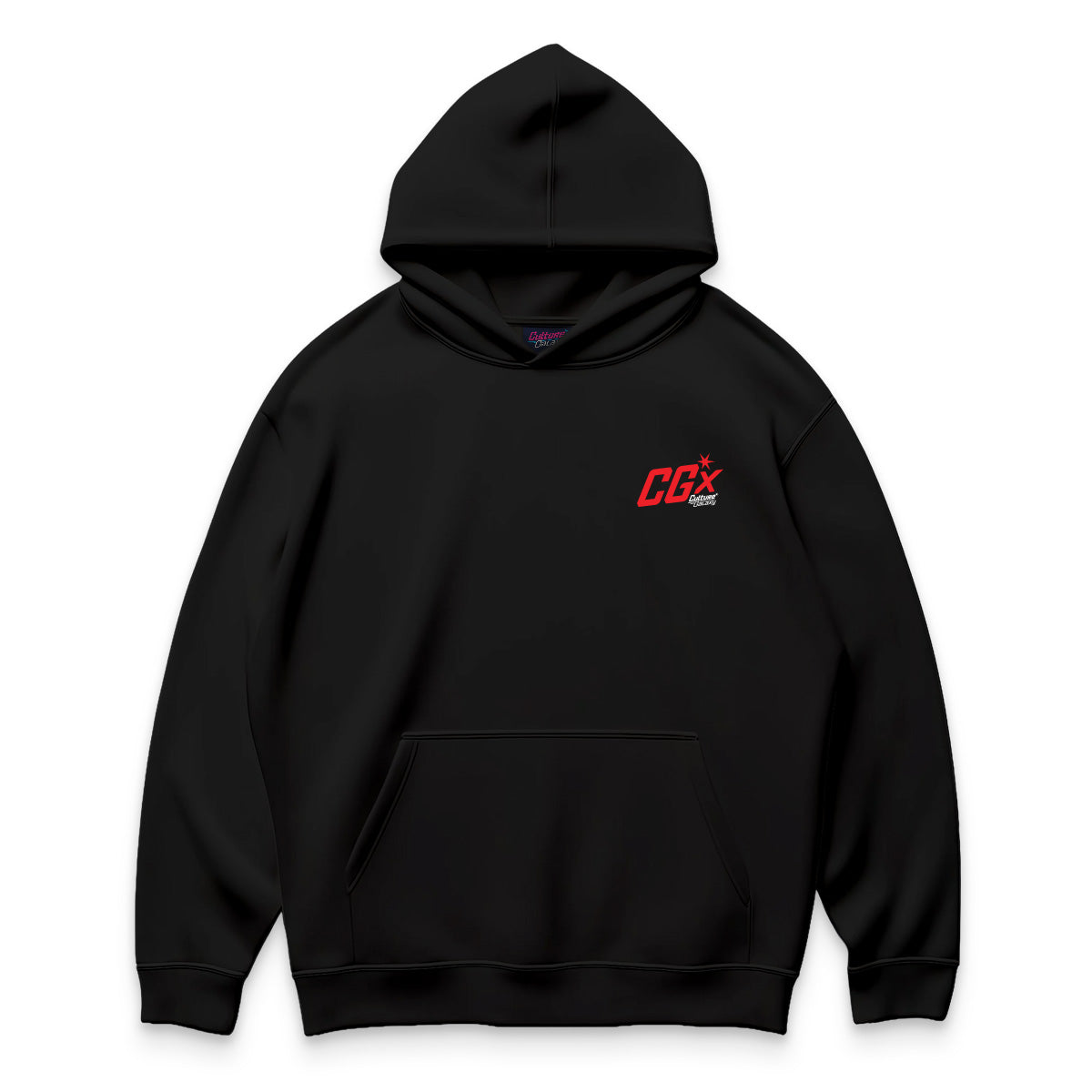 Oversized shirt - caesar headline hoodie black front - culture galaxy - cgx - www.culture-galaxy.com