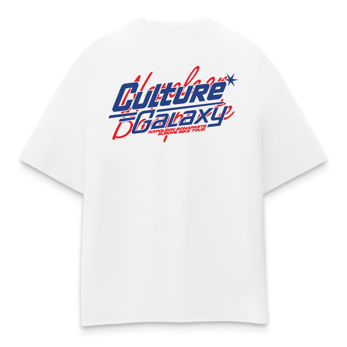 Oversized shirt - napoleon bike tour tee white back - culture galaxy - cgx - www.culture-galaxy.com