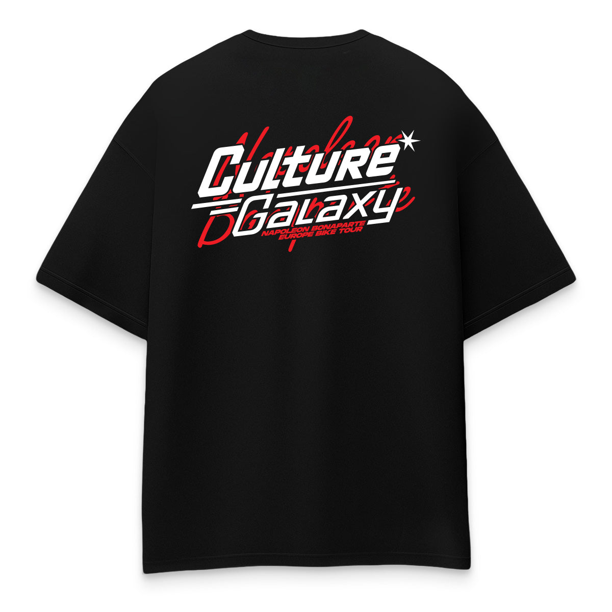 Oversized shirt - napoleon bike logo tee black back - culture galaxy - cgx - www.culture-galaxy.com