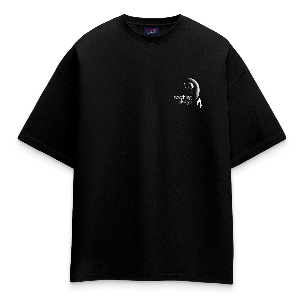 Oversized shirt - always watching tee black back - culture galaxy - cgx - www.culture-galaxy.com