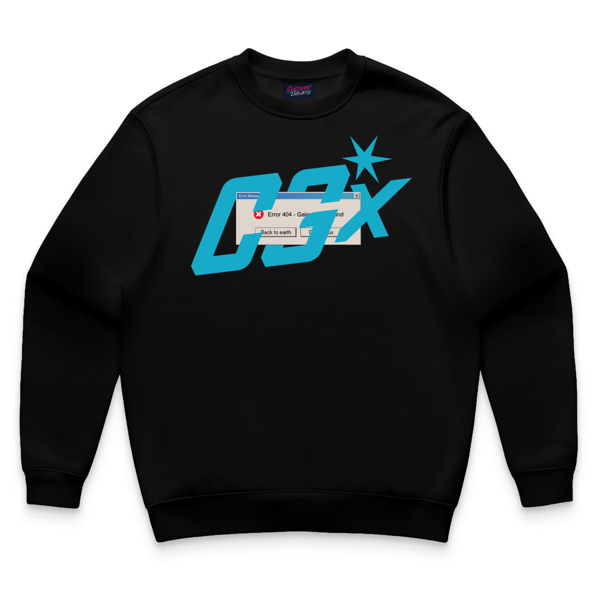 Oversized crewneck - error 404 crewneck front - culture galaxy - cgx - www.culture-galaxy.com