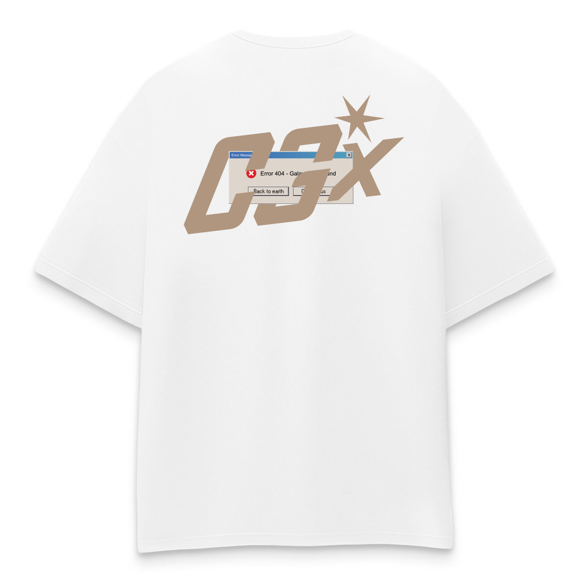 Oversized shirt - error 404 tee not found white back - culture galaxy - cgx - www.culture-galaxy.com