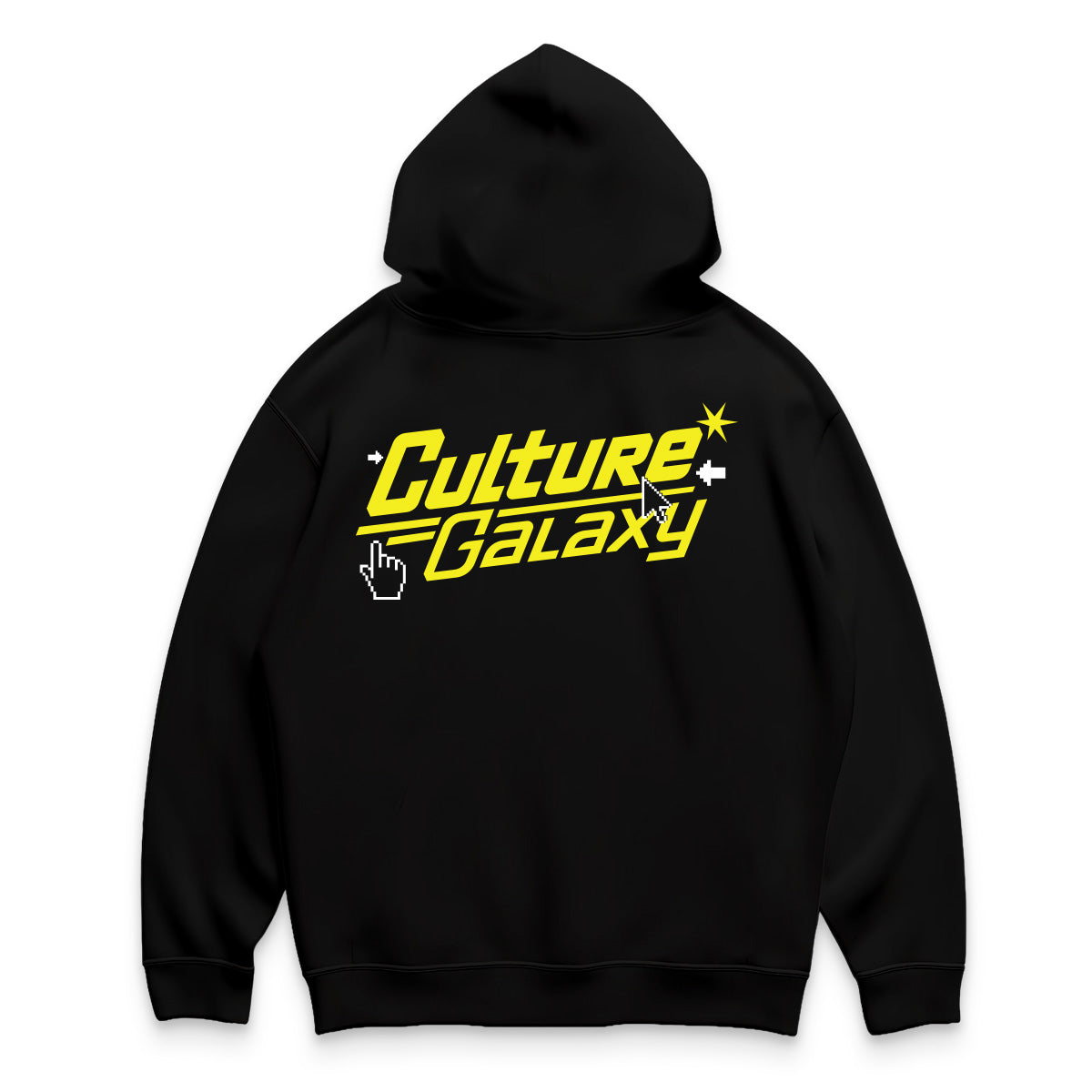 Oversized shirt - pointer panic hoodie black back - culture galaxy - cgx - www.culture-galaxy.com