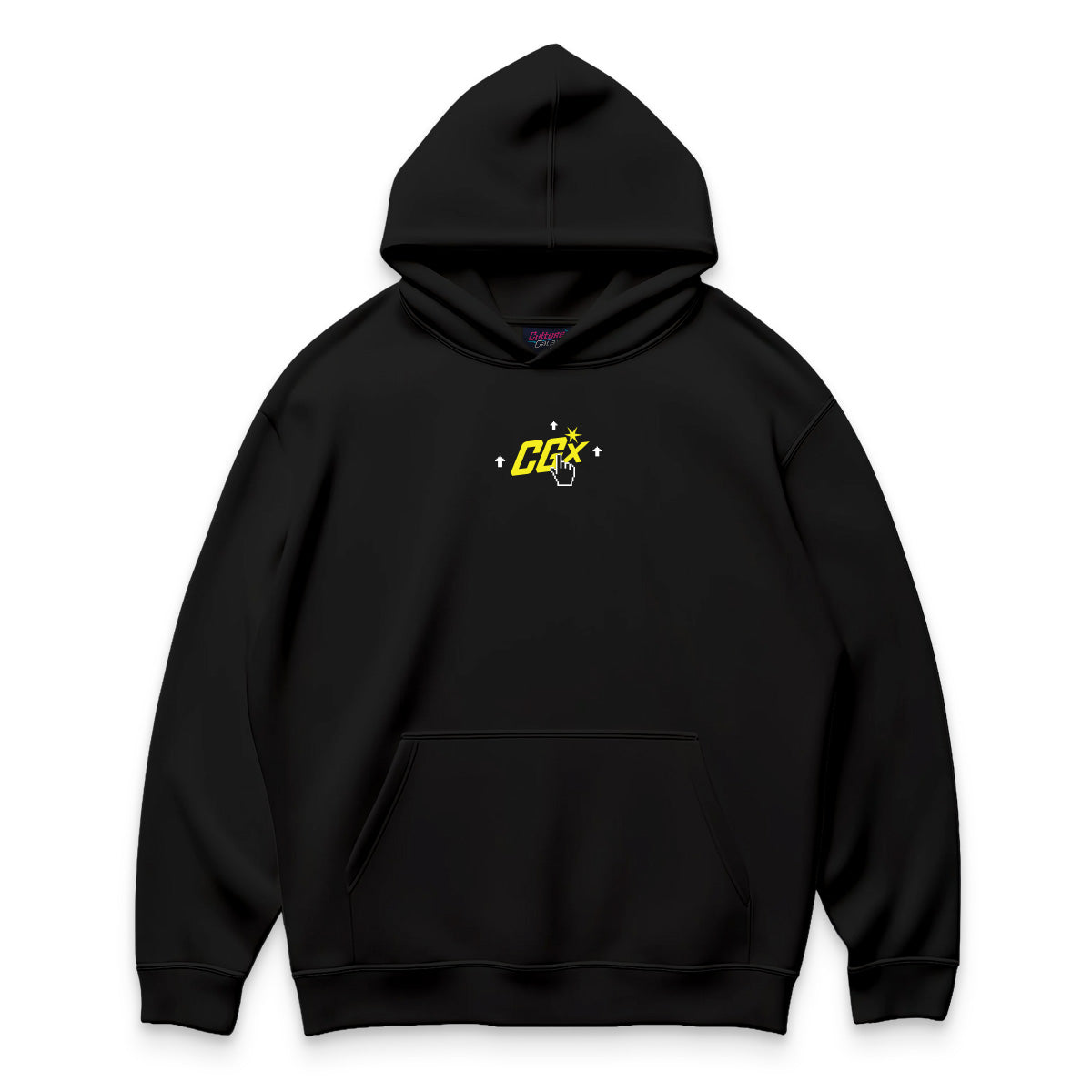 Oversized shirt - pointer panic hoodie black front - culture galaxy - cgx - www.culture-galaxy.com
