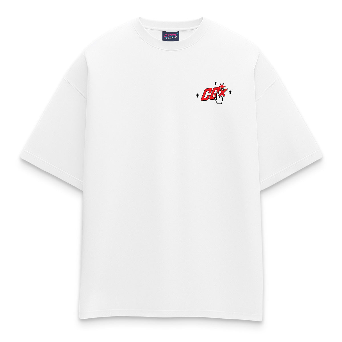 Oversized shirt - pointer panic tee white front - culture galaxy - cgx - www.culture-galaxy.com