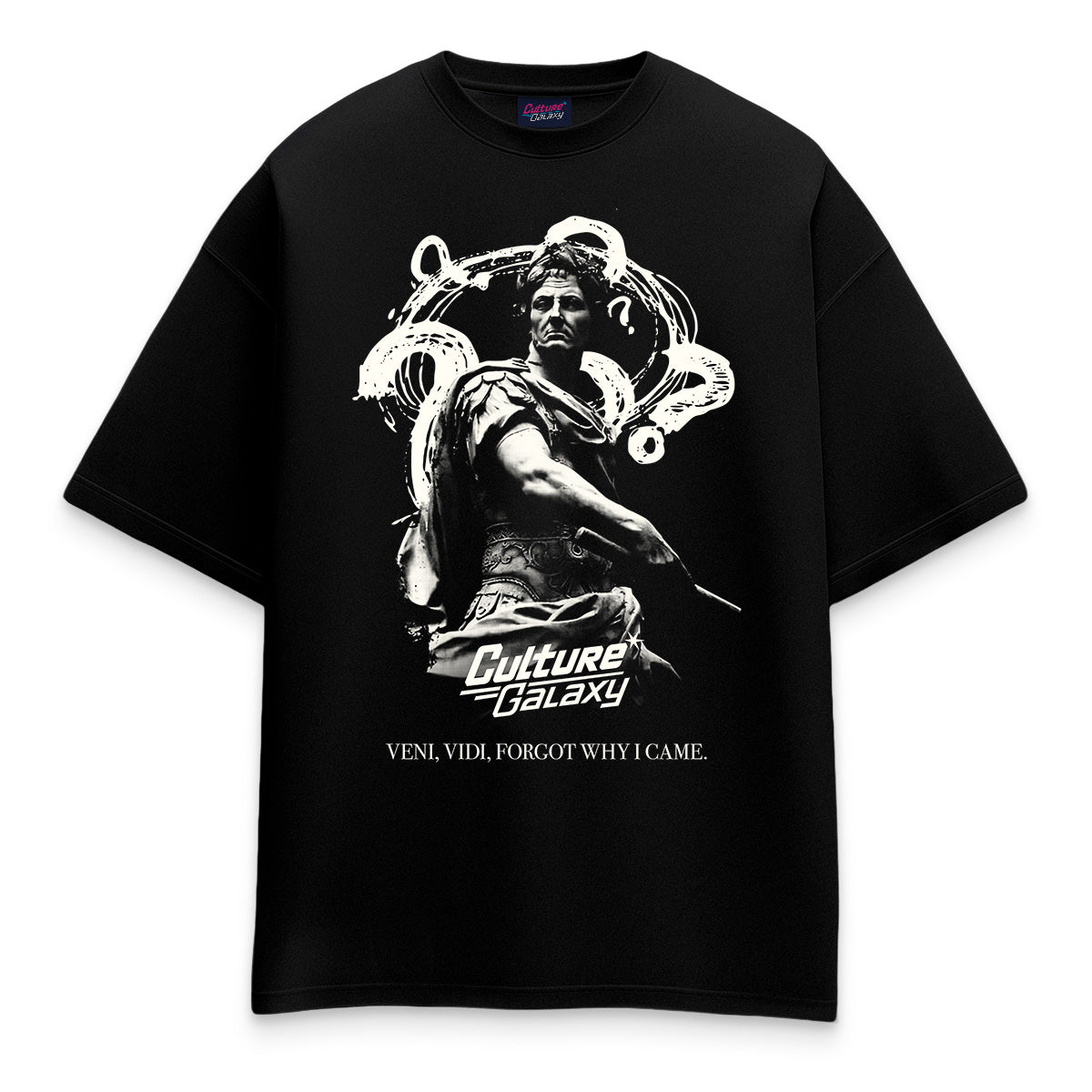 Oversized shirt -veni vidi forgot tee black front - culture galaxy - cgx - www.culture-galaxy.com