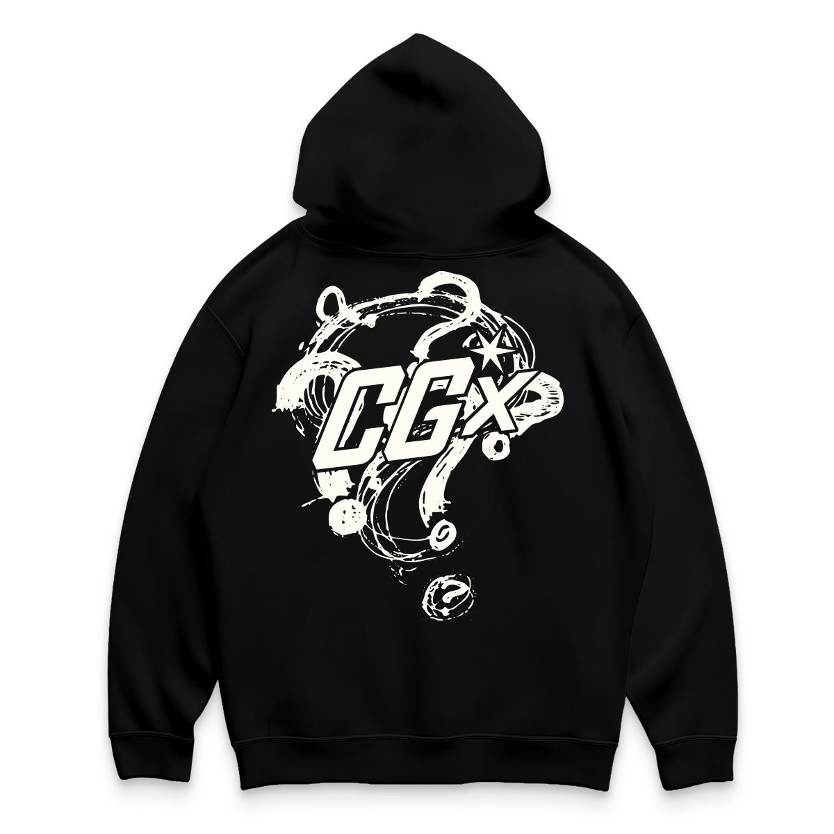 Oversized shirt - mission forgotten hoodie black back - culture galaxy - cgx - www.culture-galaxy.com