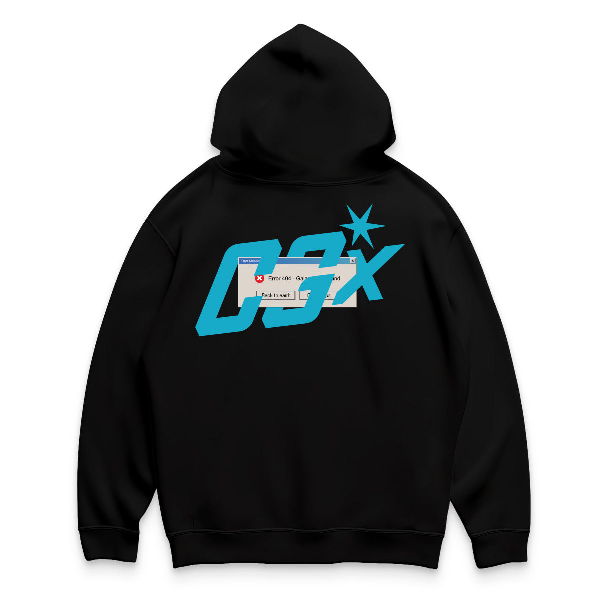 Oversized hoodie - error 404 hoodie back - culture galaxy - cgx - www.culture-galaxy.com