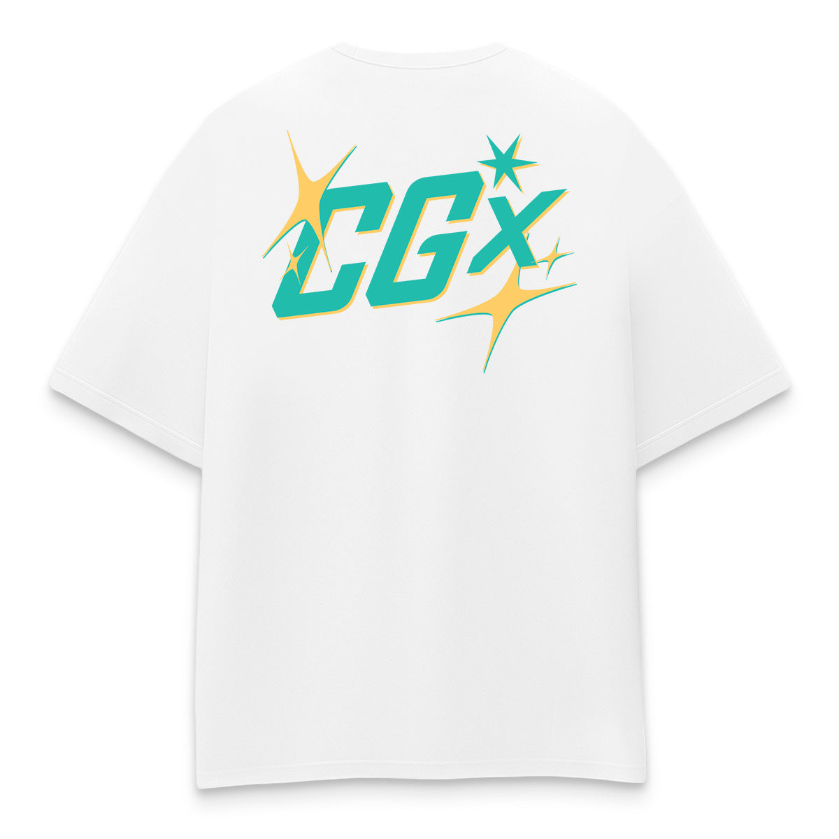 Oversized shirt - vibes of the universe tee white back - culture galaxy - cgx - www.culture-galaxy.com