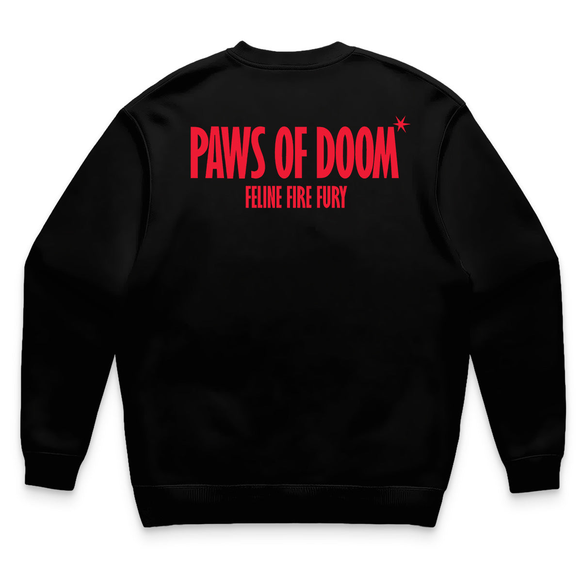 Oversized shirt -paws of doom crewneck black back - culture galaxy - cgx - www.culture-galaxy.com